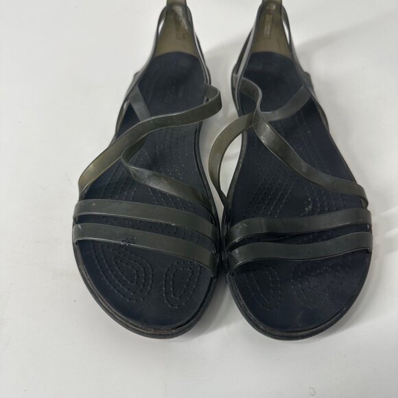 Womens Crocs Isabella Strappy Flat Sandals Black Size 8 Lightweight Slip-On - Picture 2 of 7